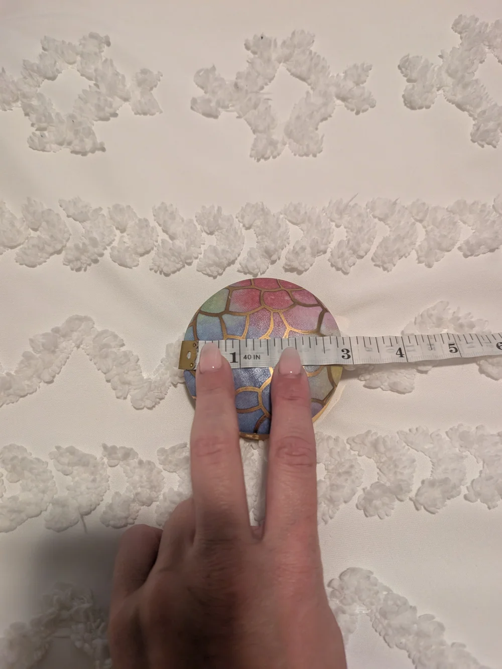 Pastel Mosaic Porcelain Dish with Gold Lattice - Casa Batlló Spain